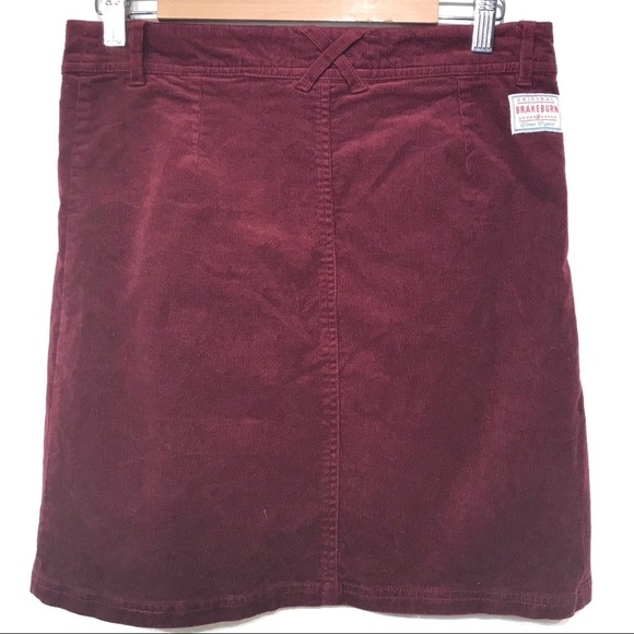 Brakeburn berry colored corduroy skirt size UK 10 - Picture 4 of 8